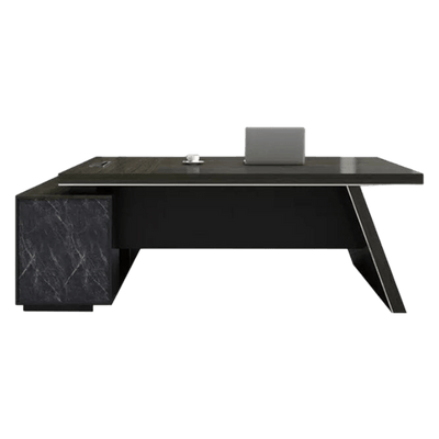 High-end Managerial Executive Office Desk with Side Cabinet and Marble Pattern LBZ-10198