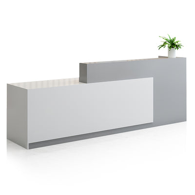 Professional and Stylish High-Function Gray Reception Front Desk with Double Desktop Design JDT-047（Sale Event）