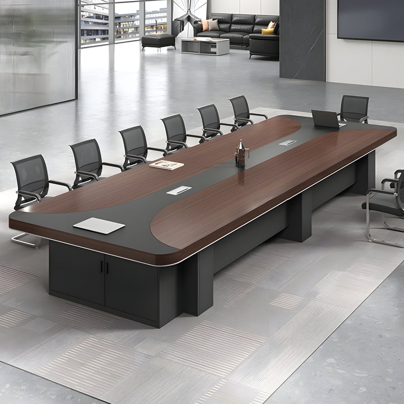 Modern Conference Table 79-315 in Wide (6.6-26.2 ft) with Cable Management & Side Storage