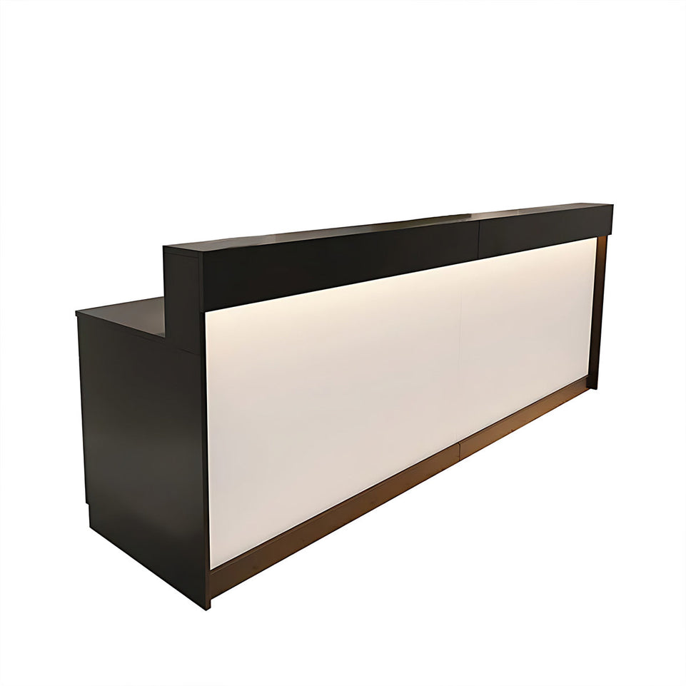 Rectangle Straight Reception Desk with Light Counter Table with Keyboard Tray and Drawers JDT-004-E（East Coast）