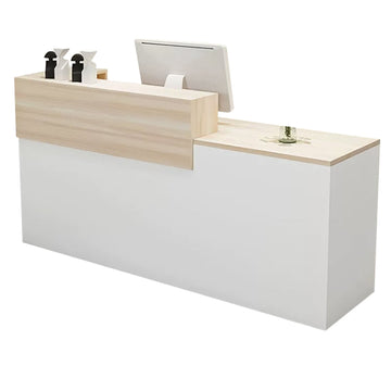 Salon Reception Desk 39-157 in Wide with Keyboard Tray, Lockable & File Drawers for Salon