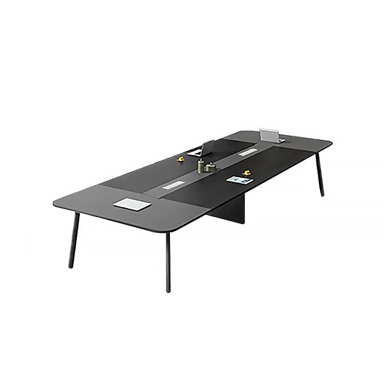 Minimalist Rectangle Table with Outlet and Cable Management for Training and Meetings HYZ-021