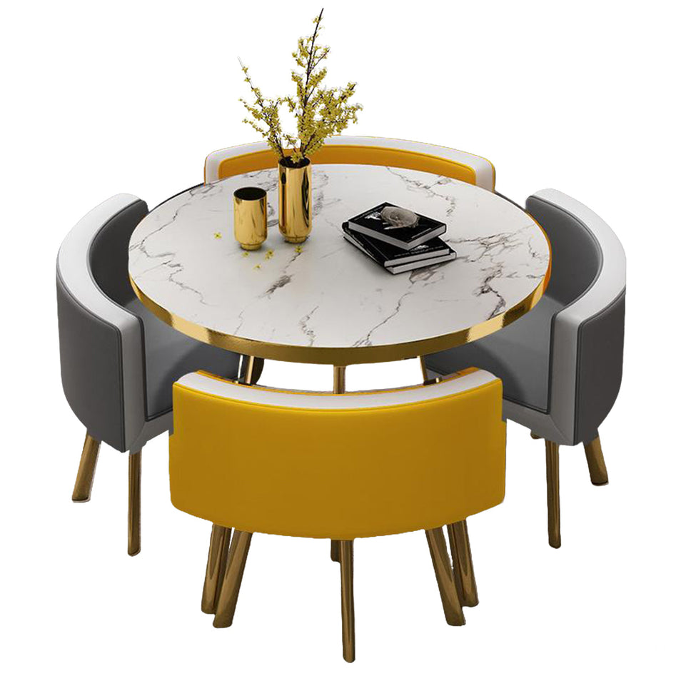 Round Reception Table with 4 Chairs for Office Reception Areas JDZH-2024