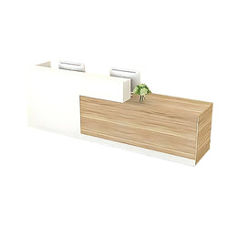 Salon Reception Desk with Dual-Tone, Keyboard Tray & Lockable for Salon