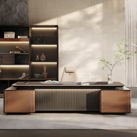 Modern L-Shaped Executive Desk with Side Cabinet for CEO Office LBZ-2283