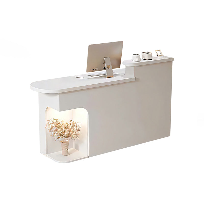 Private Labe Small Front Desk with Display Corner and Cabinet for Salons and Clothing Stores JDT-10105