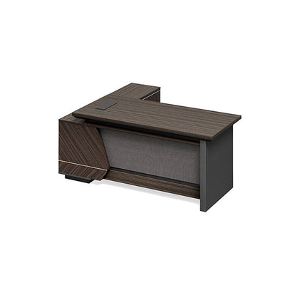 Luxury Walnut Color Executive Desk with Dial Lock Desk with Side Cabinet Customizable LBZ-1090