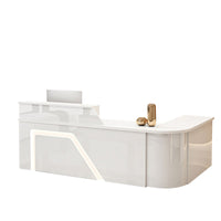 Jigsaw Design L-Shaped Reception Desk with Keyboard Tray and Drawers for Small Supermarkets JDT-1024