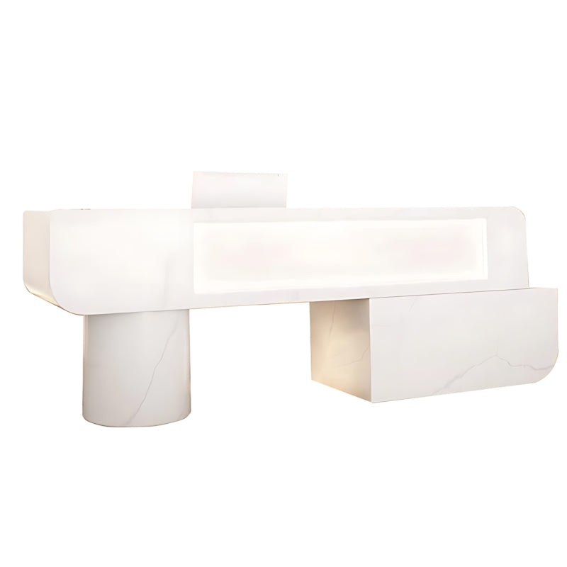 Bridge-Shaped Reception Desk with Large Storage and CPU Holder for Clothing Stores JDT-10134