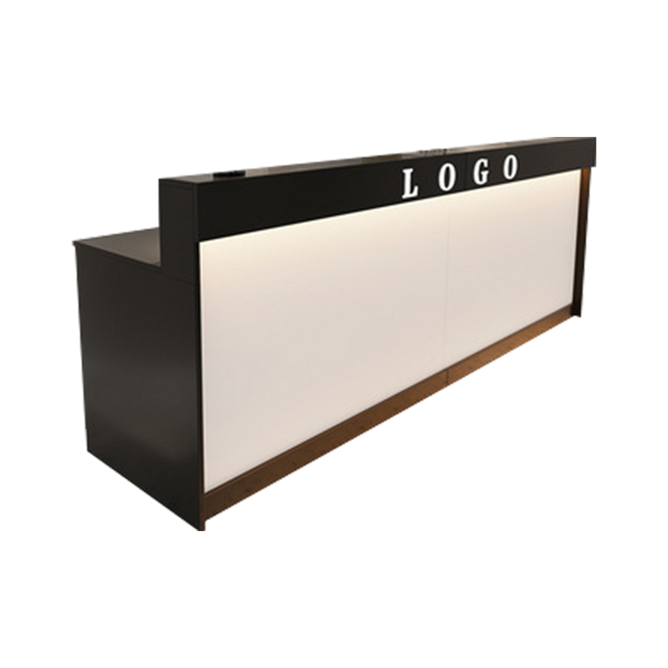 Rectangle Straight Reception Desk with Light Counter Table with Keyboard Tray and Drawers JDT-004-W (West Coast)