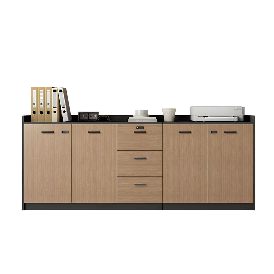 Contemporary Floor-Standing Office File Cabinet with Lockable Storage, Adjustable Shelves, and Spacious Drawers CWG-2176
