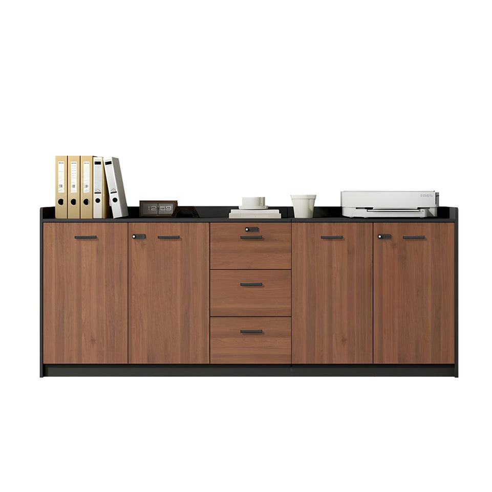 Contemporary Floor-Standing Office File Cabinet with Lockable Storage, Adjustable Shelves, and Spacious Drawers CWG-2176