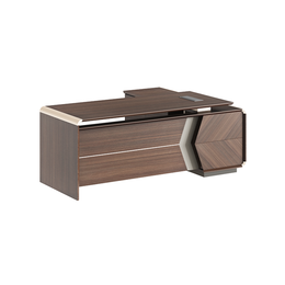 Modern Executive Desk with Lockable, File Drawers & Lumbar Support for Home Office