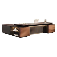 Modern L-Shaped Executive Desk with Side Cabinet for CEO Office LBZ-2283