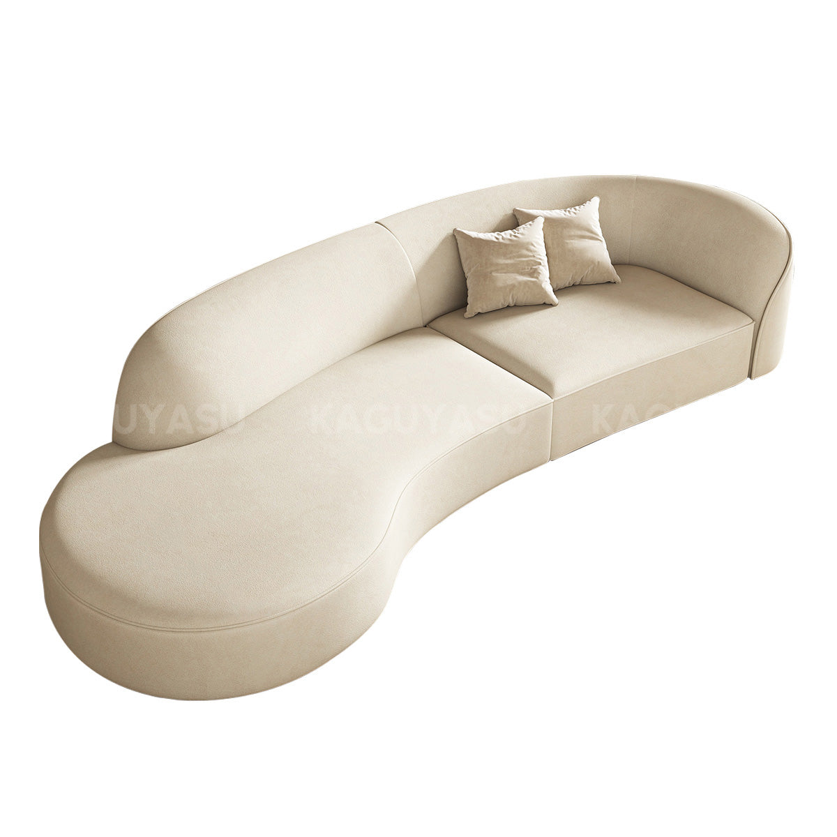 Minimalist Soft Curved Sofa with Single Armrest for Living Room SZ-SF-0003（In Stock）