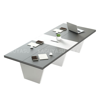 Modern Two-Tone Rectangular Conference Table with Architectural Legs MBS-HYZ-3002