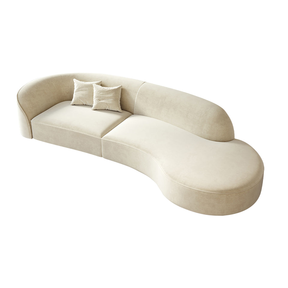 Minimalist Soft Curved Sofa with Single Armrest for Living Room BSF-0003（In Stock）