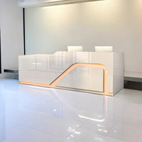 Lacquer Reception Desk with LED Lights and Lockable Drawer for Retail Stores JDT-1051