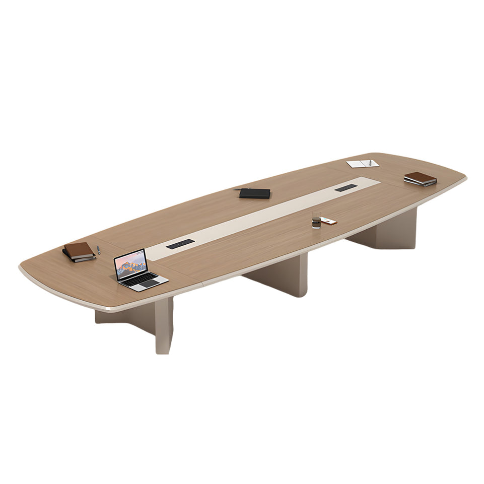 Sleek Modern Conference Table with Sliding Multimedia Cable Box for Offices and Meeting Rooms HYZ-2115