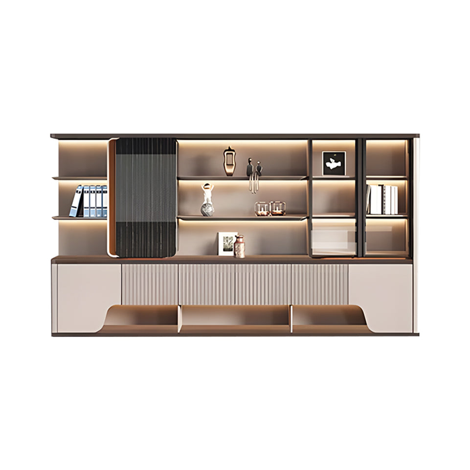 Modern Executive Desk 79-126 in Wide with Side Storage, Lockable & File Drawers