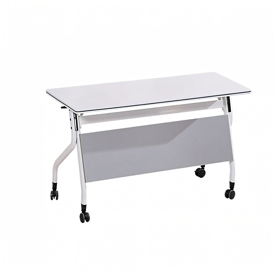 Foldable Meeting and Training Table: Mobile, Wheeled Classroom Desk for Two BGZ-009