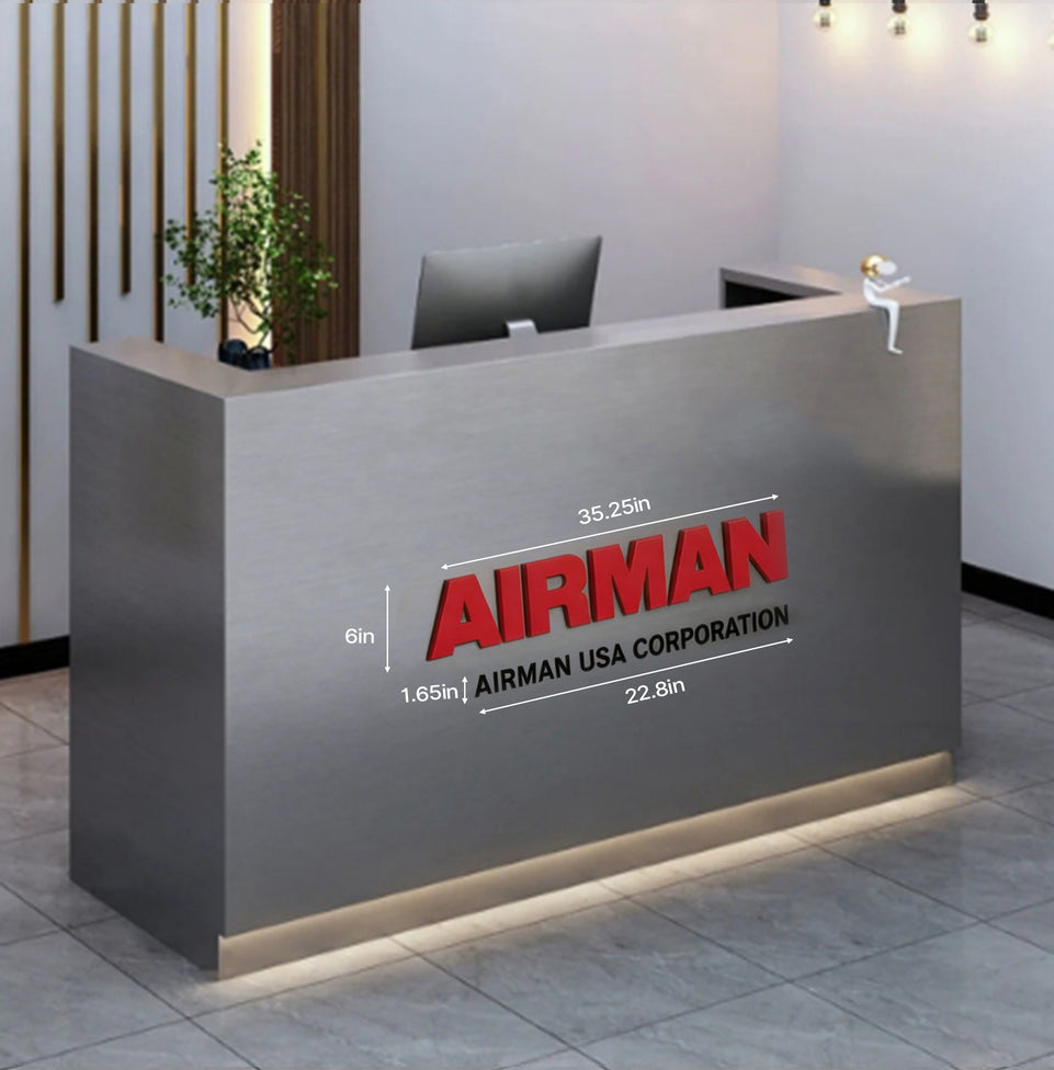 Salon Reception Desk 31-87 in Wide with Stainless Steel & Cable Management for Salon