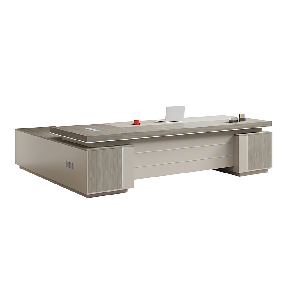 Light Luxury Boss Desk With Private Partition Storage Single Cabinet Two colors Design LBZ-1021