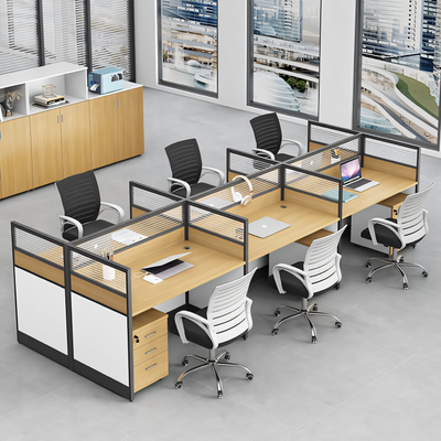 Efficient Office Setup: Modern Staff Desk and Chair Set with Computer Desk BGZ-006