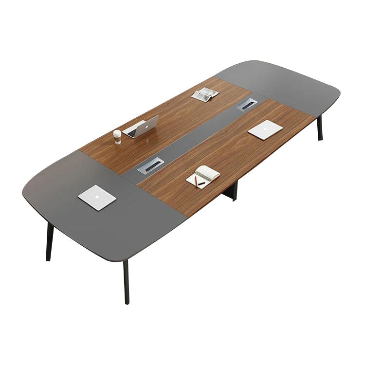 Minimalist Rectangle Table with Outlet and Cable Management for Training and Meetings HYZ-021