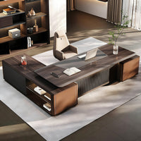 Modern L-Shaped Executive Desk with Side Cabinet for CEO Office LBZ-2283