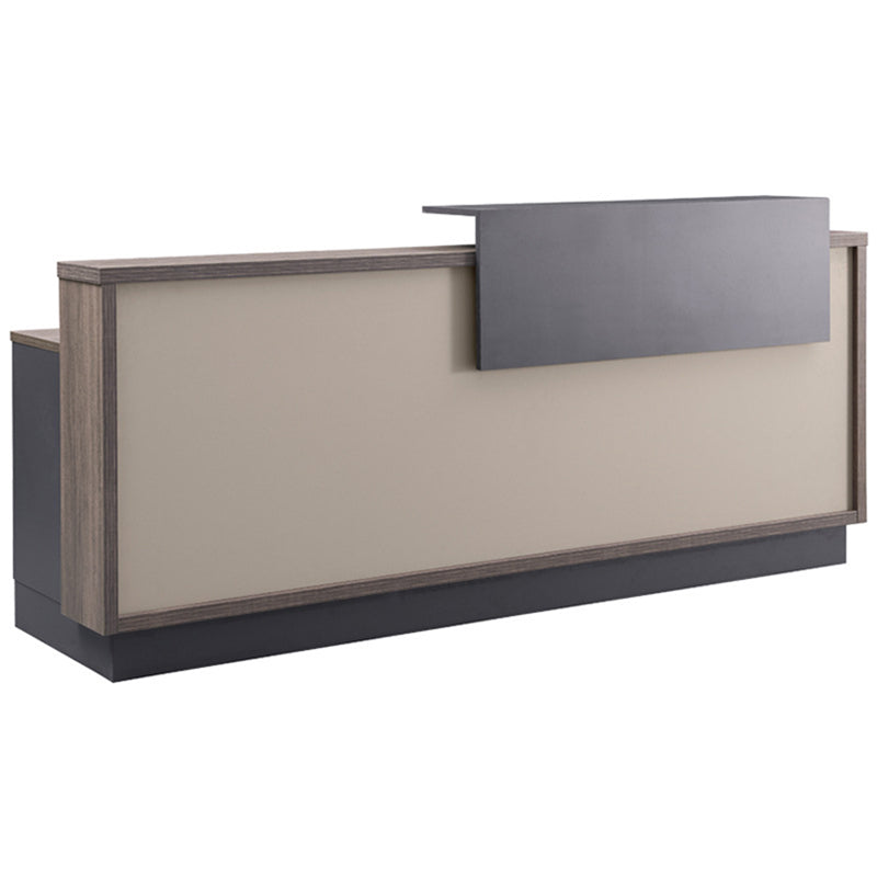 Rectangular Front Desk with Double-Tiered Countertop and Compartments for Commercial Spaces JDT-10135