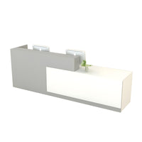 Color-Blocked Front Desk with Keyboard Tray and Shelf for Office JDT-10106