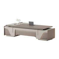 Modern and Luxurious Executive Desk with Aluminum Alloy Edges and  High Capacity Side Cabinet LBZ-10168