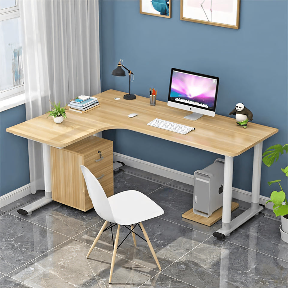 L-Shaped Corner Desk - Modern, Space-Saving Home Office Solution HD-206