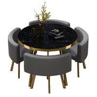 Round Reception Table with 4 Chairs for Office Reception Areas JDZH-2024