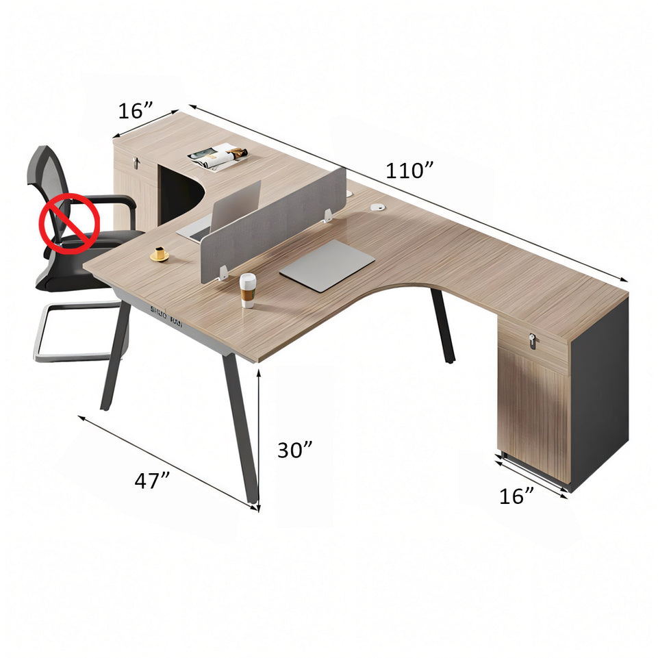 Modern Office Desk and Chair Set for 2/4/6 Employees – Sleek and Simple Design BGZ-K004