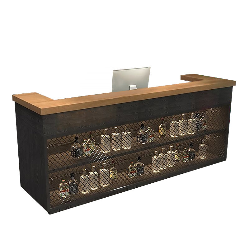 L-Shaped Reception Desk with Drawers and Storage Cabinets for Restaurants and BBQ Shops JDT-1025