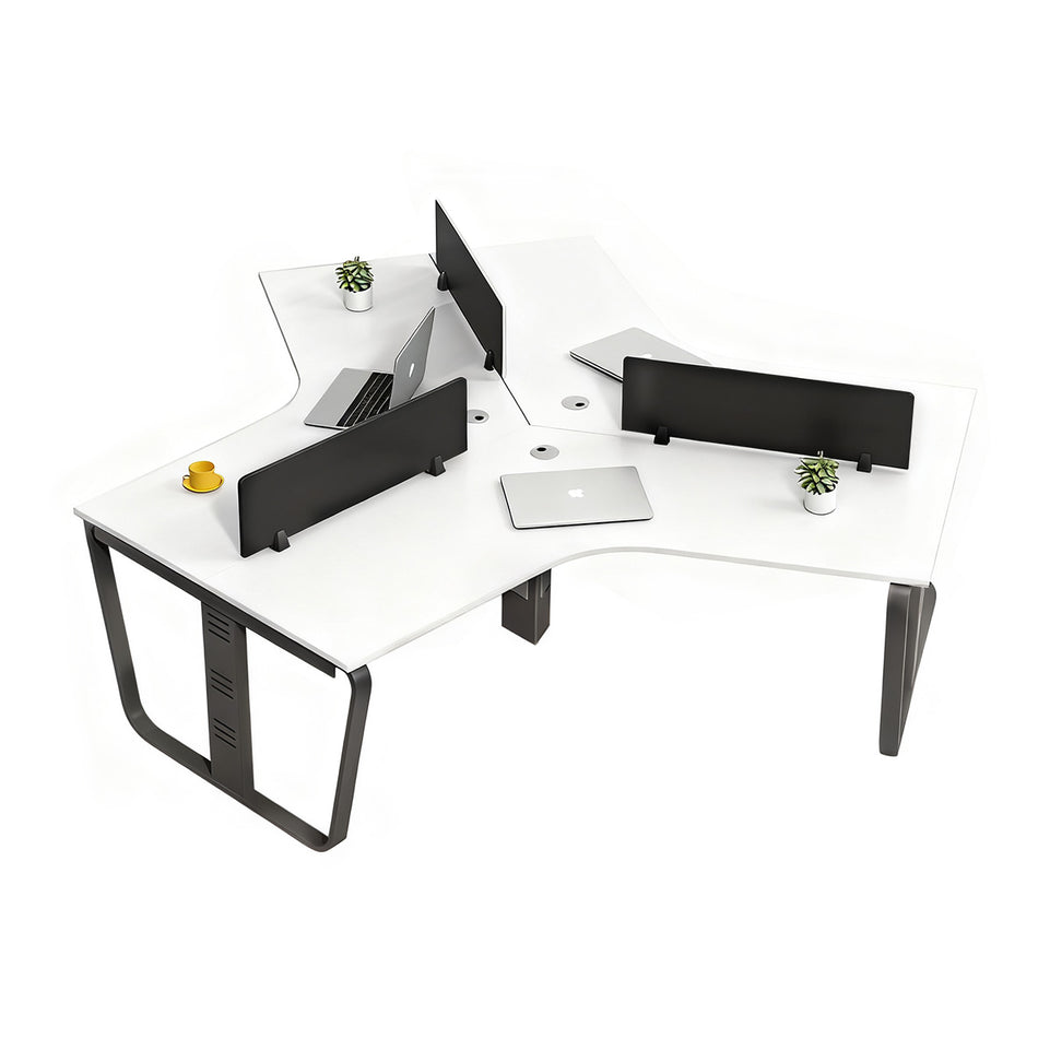 Sculpted Staff Desk Minimalist Modern Office Computer Desk Screen Card Seat Twin Staff Desk YGZ-1017