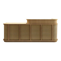Vintage Minimalist Reception Desk Rattan Storage Keyboard Tray JDT-2295