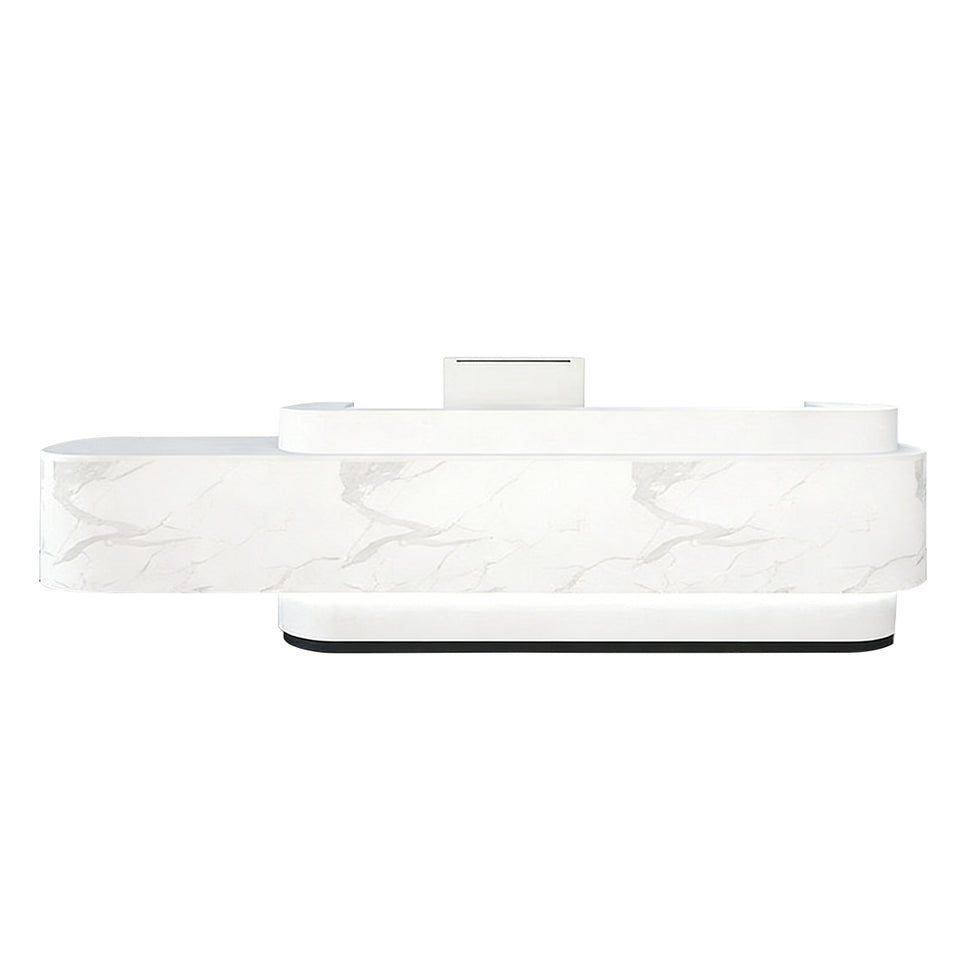 Unique Design Straight Reception Desk with Storageand Custom Logo for Salons JDT-086