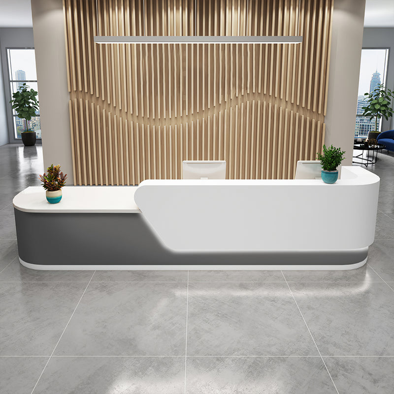 Modern Office Reception Desk with Curved Corner JDT-2065