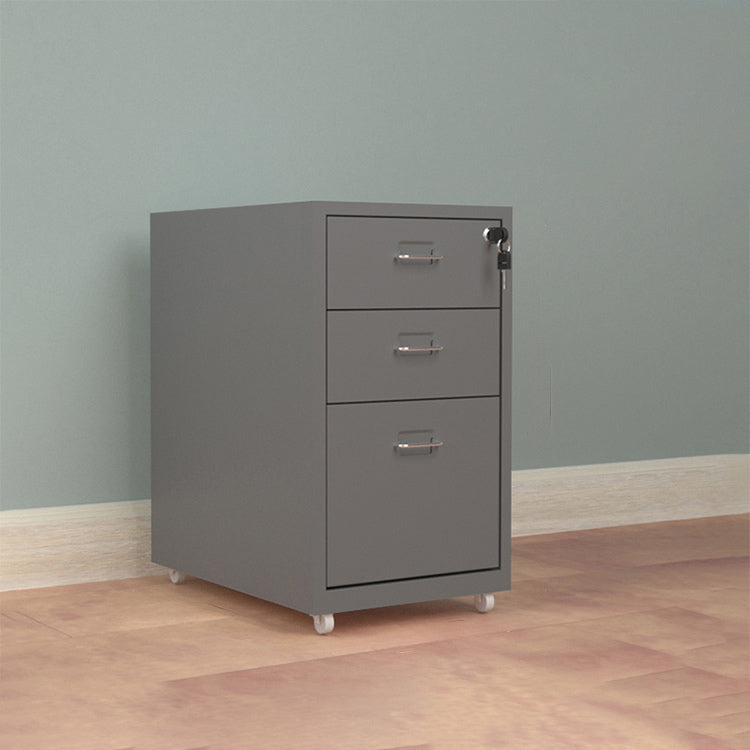 Grey Modern Metal Office Cabinet with Lockable Drawers for Files and Storage WJG-725-15（Sale Event）