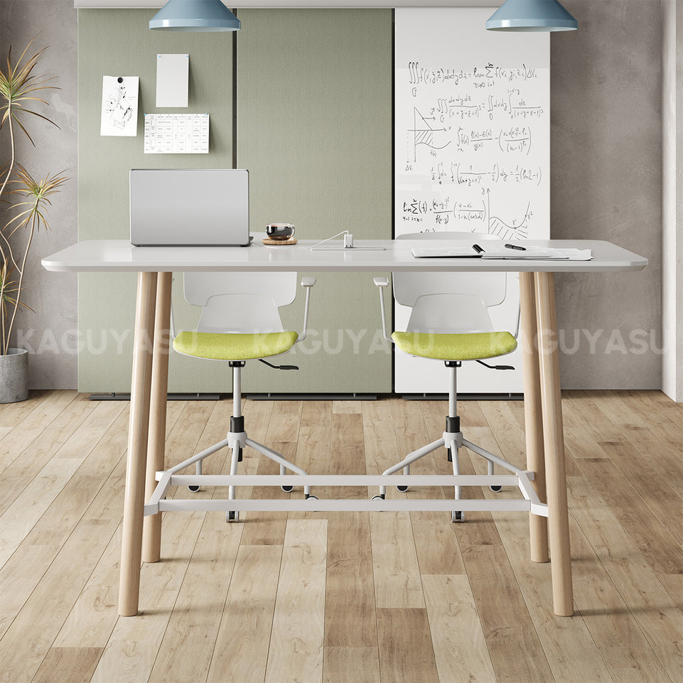 Bar Table with Built-In Power Outlet, 1.18-Inch Thick Top & Reinforced Legs