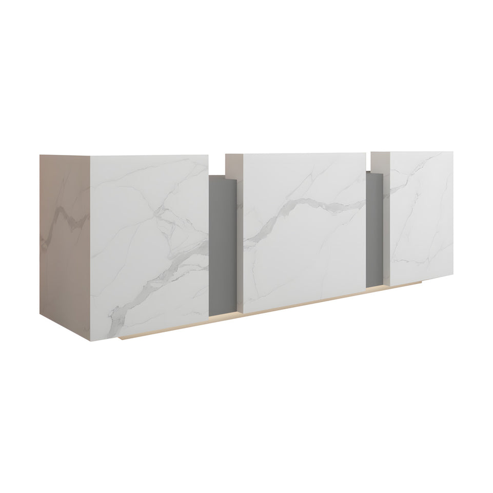 Color-Blocked Reception Counter with Ample Storage for Company and Training Institution JDT-10153