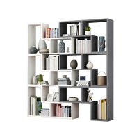 Corner Slim Wood Bookshelf for Bedroom or Living Room, Modern Minimalist Design with Creative Display Features CWG-2179