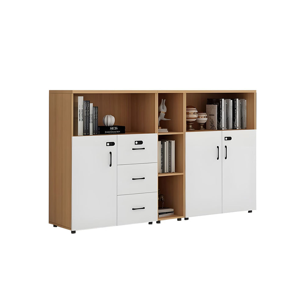 Stylish Multifunctional Office Storage Cabinet with Lockable Drawers for Workspace Organization, Printer Station, and Document Filing CWG-2167