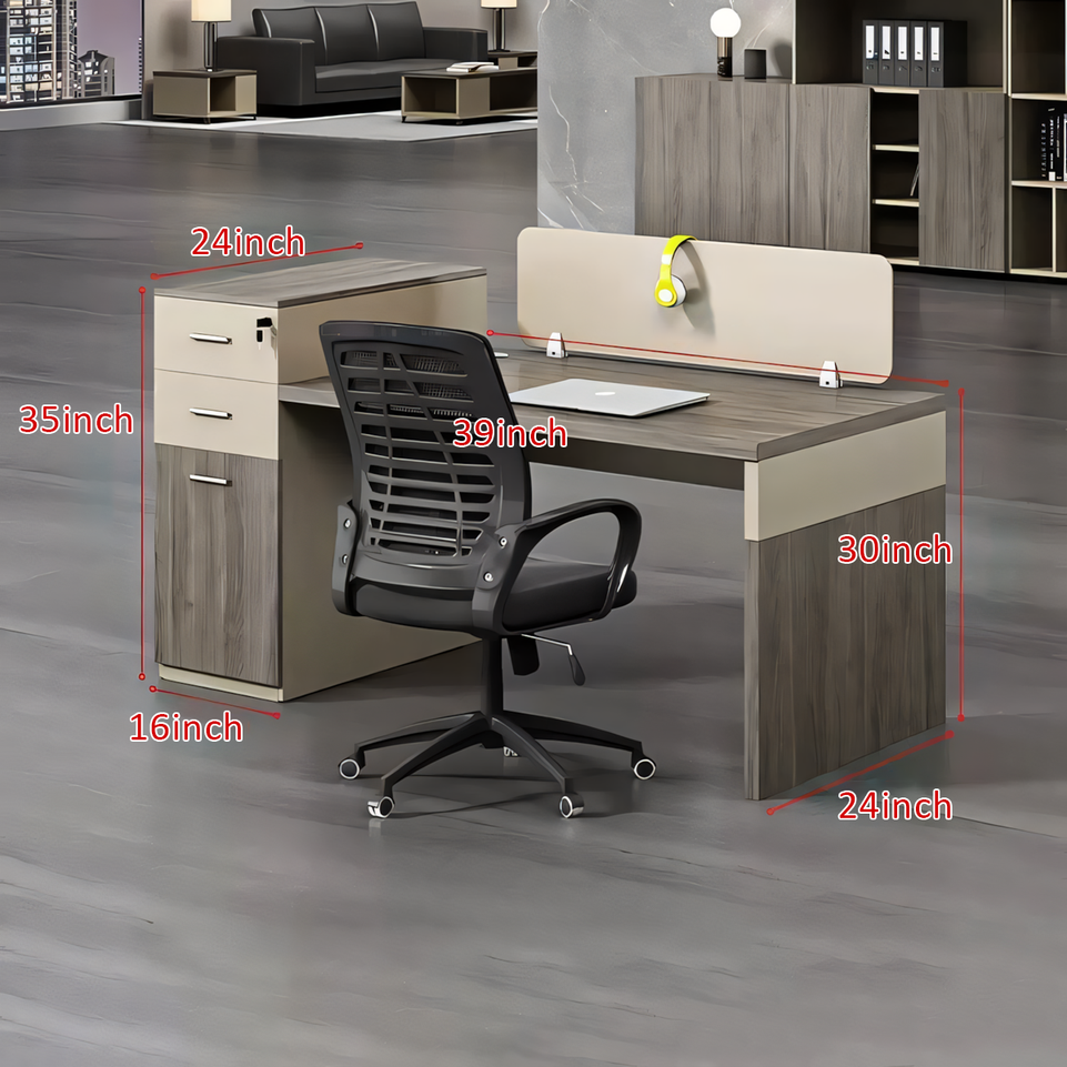 Modern Minimalist Office Desk and Chair Set for Eight with Partition Dividers BGZ-079