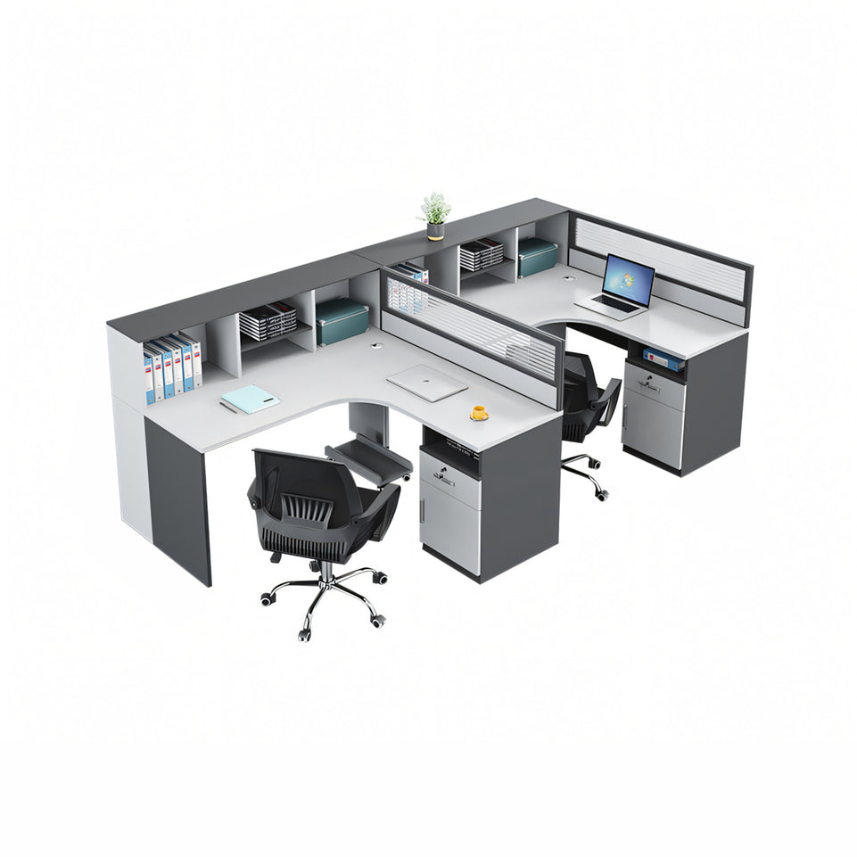 Modern Office Workstation Set with Screens, Ideal for 2/4/6-Person Workspaces BGZ-220