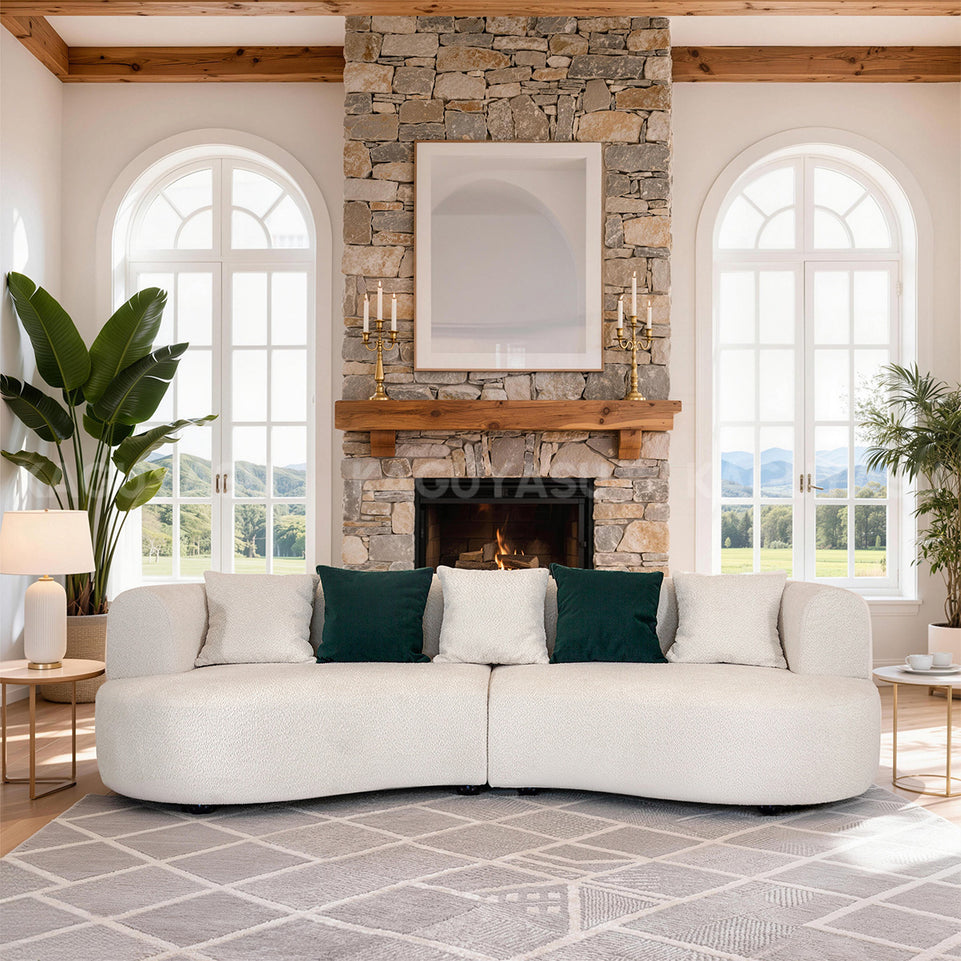 Minimalist Backrest Sofa with Thick Cushions for Cozy Living Rooms SZ-SF-0007  (In Stock)