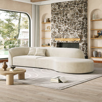 Minimalist Soft Curved Sofa with Single Armrest for Living Room BSF-0003（In Stock）